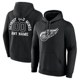 Detroit Red Wings Personalized Name & Number Monochrome Pullover Hoodie
