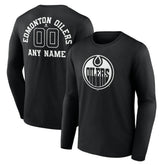 Edmonton Oilers Personalized Name & Number Monochrome Long Sleeve T-Shirt