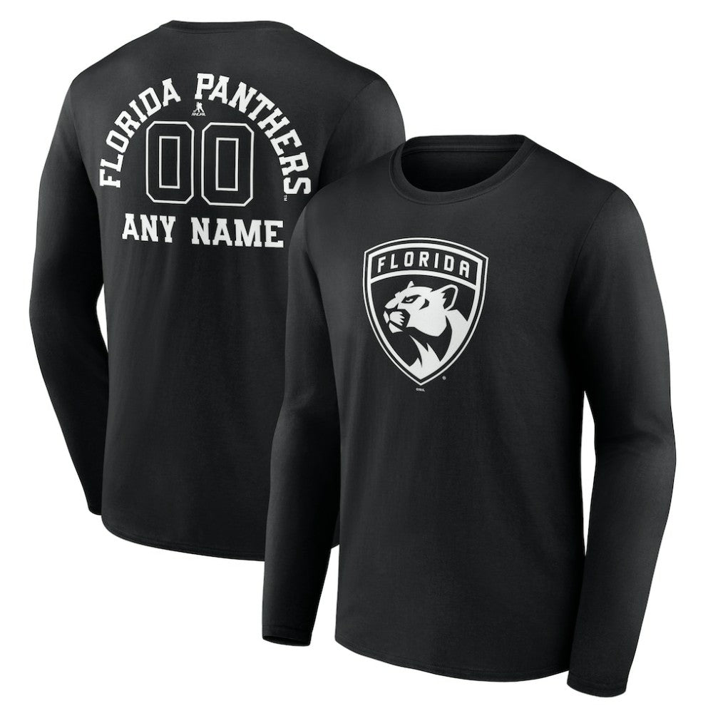 Florida Panthers Personalized Name & Number Monochrome Long Sleeve T-Shirt