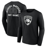 Florida Panthers Personalized Name & Number Monochrome Long Sleeve T-Shirt