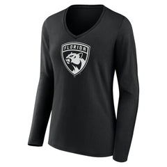 Florida Panthers Women's Personalized Name & Number Monochrome Long Sleeve V-Neck T-Shirt