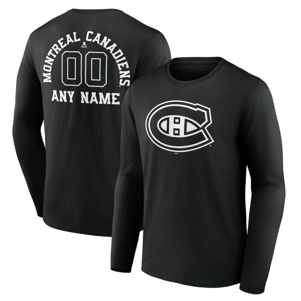 Montreal Canadiens Personalized Name & Number Monochrome Long Sleeve T-Shirt