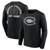 Montreal Canadiens Personalized Name & Number Monochrome Long Sleeve T-Shirt