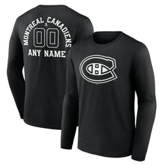 Montreal Canadiens Personalized Name & Number Monochrome Long Sleeve T-Shirt