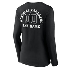 Montreal Canadiens Women's Personalized Name & Number Monochrome Long Sleeve V-Neck T-Shirt