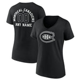 Montreal Canadiens Women's Personalized Name & Number Monochrome V-Neck T-Shirt