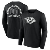 Nashville Predators Personalized Name & Number Monochrome Long Sleeve T-Shirt