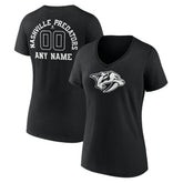 Nashville Predators Women's Personalized Name & Number Monochrome V-Neck T-Shirt