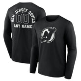 New Jersey Devils Personalized Name & Number Monochrome Long Sleeve T-Shirt