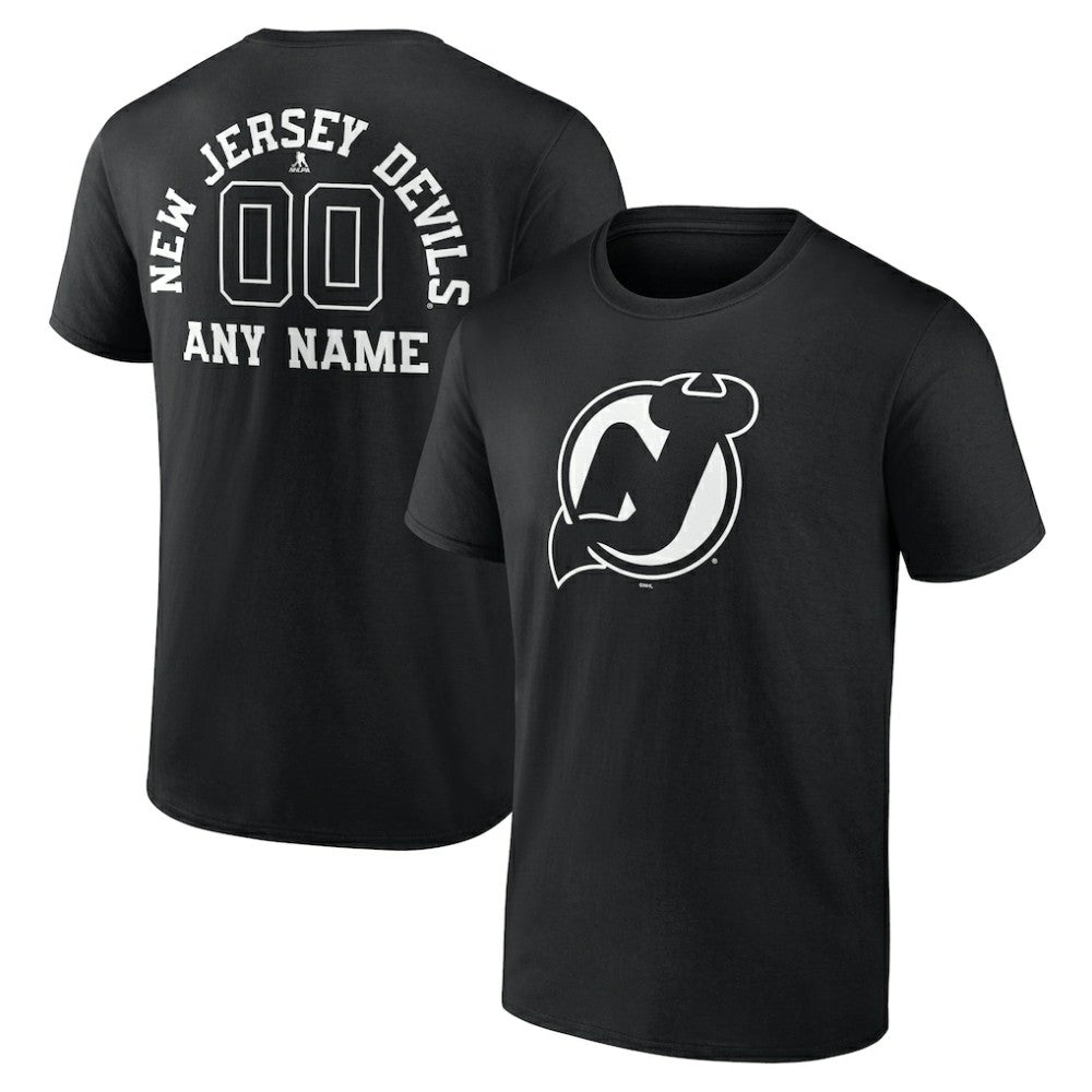 New Jersey Devils Personalized Name & Number Monochrome T-Shirt