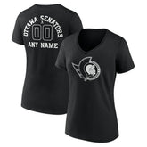 Ottawa Senators Women's Personalized Name & Number Monochrome V-Neck T-Shirt