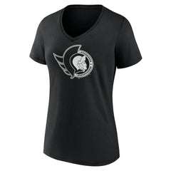 Ottawa Senators Women's Personalized Name & Number Monochrome V-Neck T-Shirt