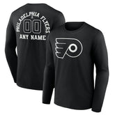 Philadelphia Flyers Personalized Name & Number Monochrome Long Sleeve T-Shirt