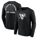 Pittsburgh Penguins Personalized Name & Number Monochrome Long Sleeve T-Shirt