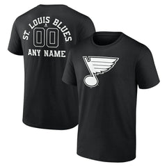 St. Louis Blues Personalized Name & Number Monochrome T-Shirt