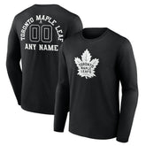 Toronto Maple Leafs Personalized Name & Number Monochrome Long Sleeve T-Shirt