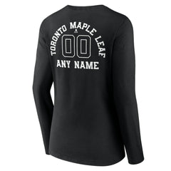 Toronto Maple Leafs Women's Personalized Name & Number Monochrome Long Sleeve V-Neck T-Shirt