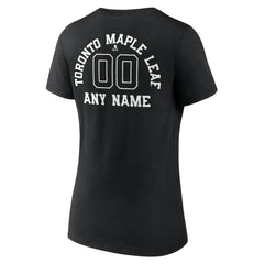 Toronto Maple Leafs Women's Personalized Name & Number Monochrome V-Neck T-Shirt