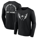 Washington Capitals Personalized Name & Number Monochrome Long Sleeve T-Shirt