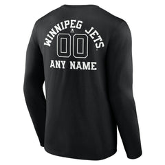 Winnipeg Jets Personalized Name & Number Monochrome Long Sleeve T-Shirt