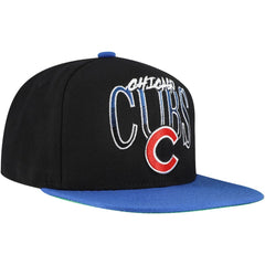 Chicago Cubs Rise Up Snapback Hat - Black | Mitchell & Ness