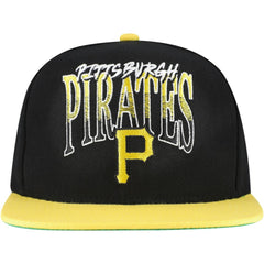 Pittsburgh Pirates Rise Up Snapback Hat - Black | Mitchell & Ness