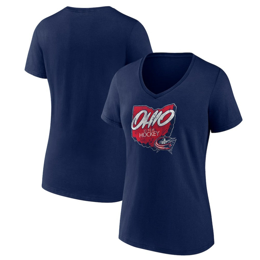Columbus Blue Jackets Women's Native V-Neck T-Shirt
