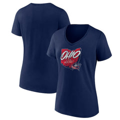 Columbus Blue Jackets Women's Native V-Neck T-Shirt