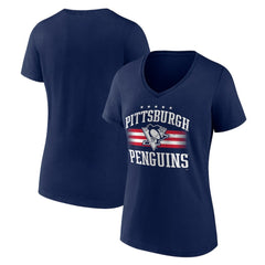 Pittsburgh Penguins Women's Americana Team V-Neck T-Shirt