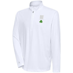 New York Rangers Antigua Shamrock Tribute Quarter-Zip Pullover Top