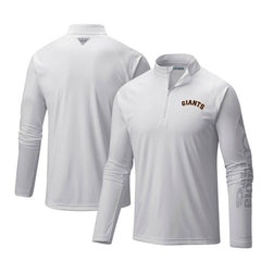 San Francisco Giants Terminal Tackle Omni-Shade Raglan Quarter-Zip Pullover Top - White | Columbia