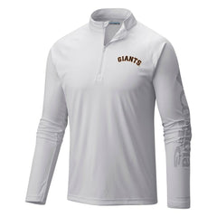 San Francisco Giants Terminal Tackle Omni-Shade Raglan Quarter-Zip Pullover Top - White | Columbia