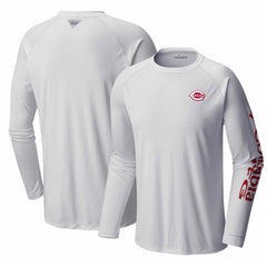 Cincinnati Reds Terminal Tackle Long Sleeve T-Shirt - White | Columbia