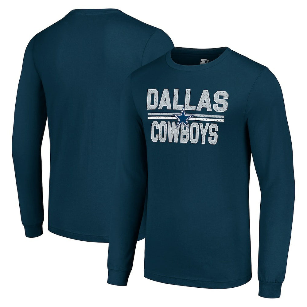 NFL Dallas Cowboys Starter Team Mesh Print Graphic Long Sleeve T-Shirt