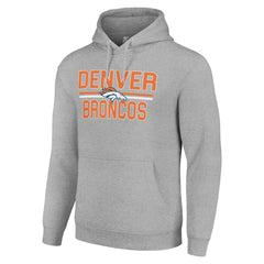 NFL Denver Broncos Starter Unisex Team Mesh Print Graphic Tri-Blend Pullover Hoodie