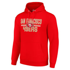 NFL San Francisco 49ers Starter Unisex Team Mesh Print Graphic Tri-Blend Pullover Hoodie
