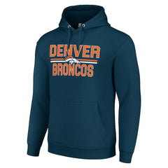 NFL Denver Broncos Starter Unisex Team Mesh Print Graphic Tri-Blend Pullover Hoodie