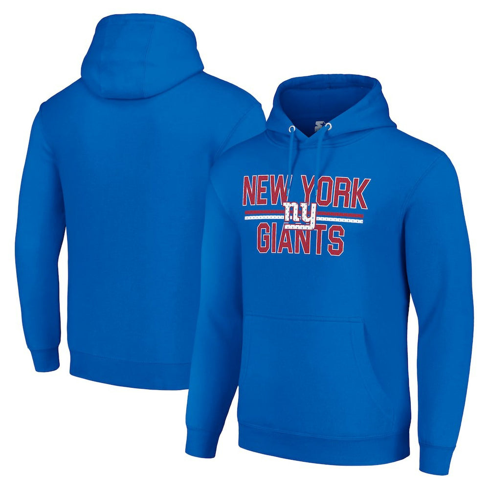 NFL New York Giants Starter Unisex Team Mesh Print Graphic Tri-Blend Pullover Hoodie