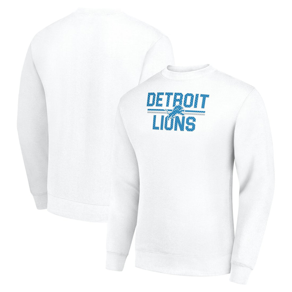 NFL Detroit Lions Starter Team Mesh Print Graphic Pullover Sweatshirt