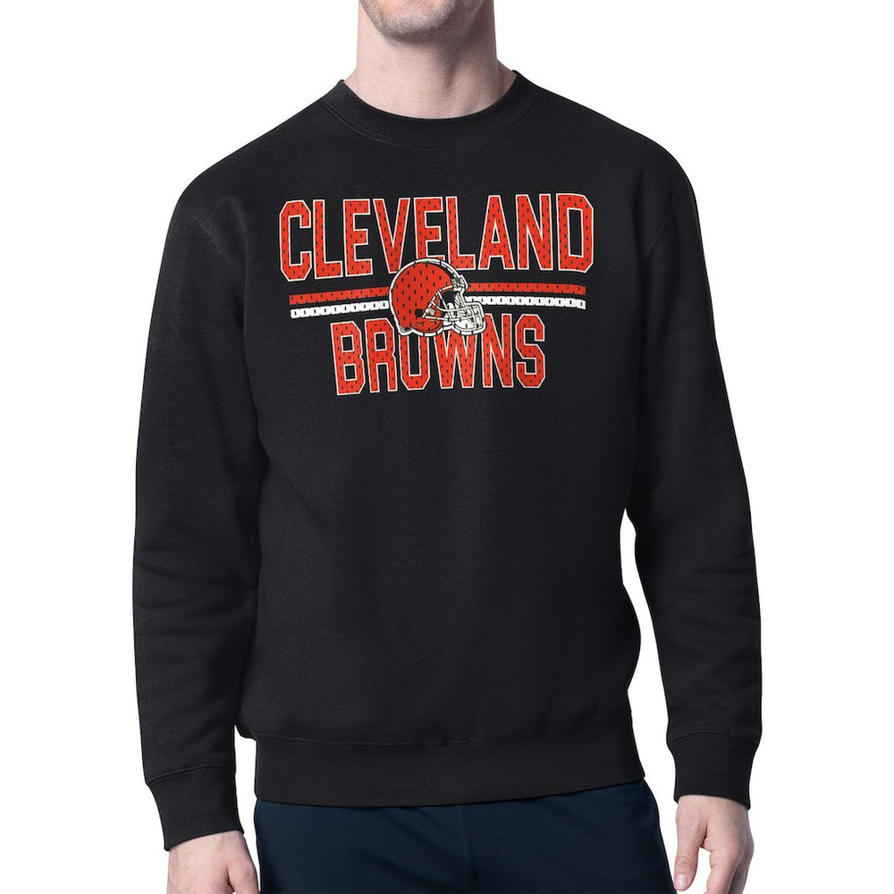 NFL Cleveland Browns Starter Team Mesh Print Graphic Pullover Sweatshirt