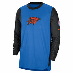 Oklahoma City Thunder 2024/25 City Edition Authentic Pregame Performance Long Sleeve Shooting T-Shirt - Blue/Black | Nike cheap