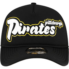 Pittsburgh Pirates Retro Bold A-Frame Trucker 9FORTY Adjustable Hat - Black | New Era