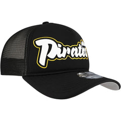 Pittsburgh Pirates Retro Bold A-Frame Trucker 9FORTY Adjustable Hat - Black | New Era