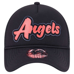 Los Angeles Angels Retro Bold A-Frame Trucker 9FORTY Adjustable Hat - Black | New Era