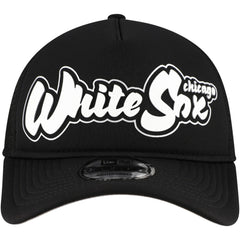 Chicago White Sox Retro Bold A-Frame Trucker 9FORTY Adjustable Hat - Black | New Era