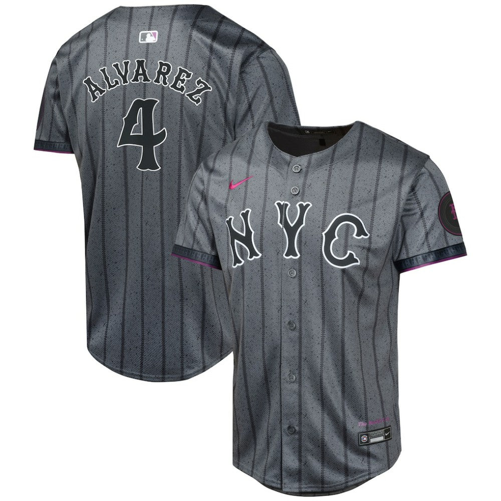 Francisco Alvarez New York Mets Youth 2024 City Connect Limited Player Jersey - Graphite | Nike