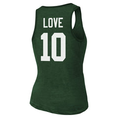 NFL Green Bay Packers Jordan Love Majestic Threads Women's Name & Number Tri-Blend Tank Top