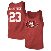 NFL San Francisco 49ers Christian McCaffrey Majestic Threads Tri-Blend Player Name & Number Tank Top