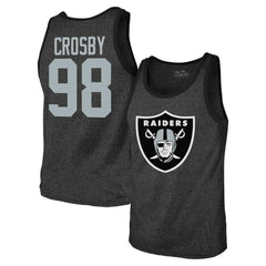 NFL Las Vegas Raiders Maxx Crosby Majestic Threads Tri-Blend Player Name & Number Tank Top