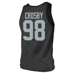 NFL Las Vegas Raiders Maxx Crosby Majestic Threads Tri-Blend Player Name & Number Tank Top